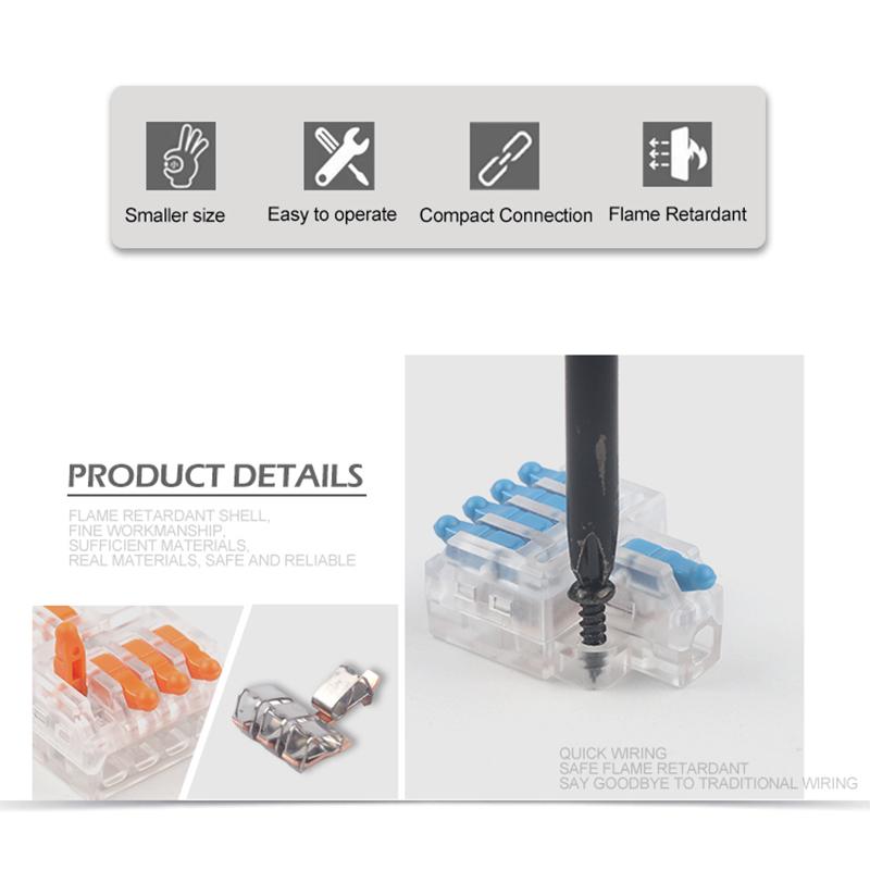 5/10 шт. Мини-быстрый компактный соединительный проводник, 1 вход, несколько выходов, сплиттер, клеммная колодка, крепежное отверстие под винт M3