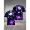 Evil Spirit Gengars Print Baby Clothing 5 To 14 Years Male Outdoor Clothes for Children Boy Girl Child T-Shirt Top Shirts