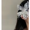 Mesh Lace Feather Hair Clip Floral Bridal Wedding Headwear Sweet Flower Hairpin  Girl/Women