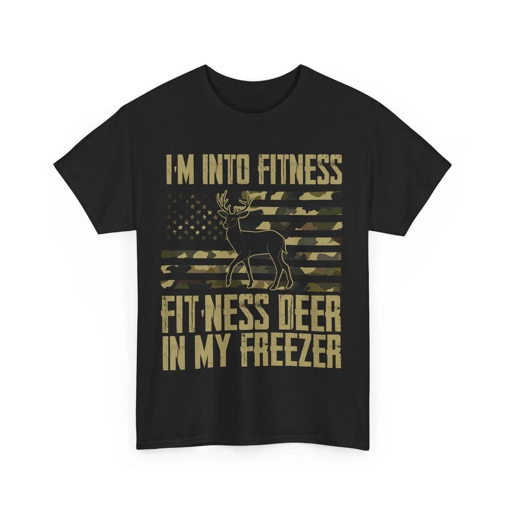 Deer Hunting Shirt, I'm Into Fitness Fit'ness Deer In My Freezer USA Flag Shirt