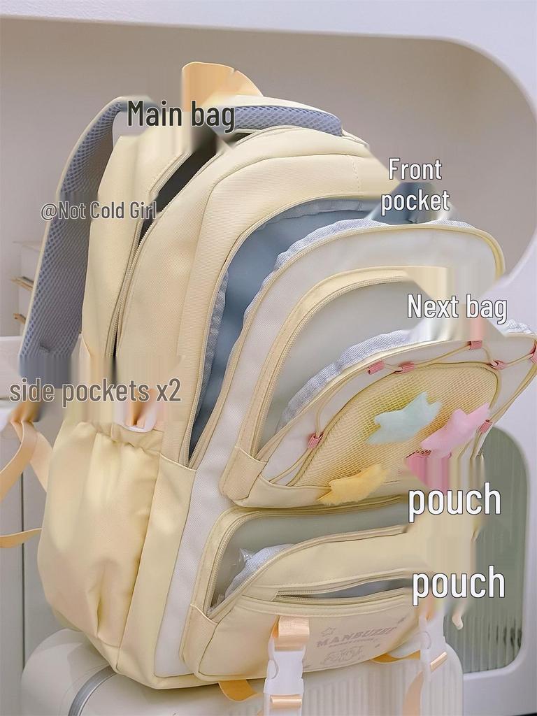 Рюкзак большой вместимости в студенческом стиле для девочек - Милый школьный рюкзак для учениц средней и старшей школы