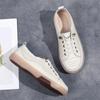 Fashion Genuine Leather Shoes for Women Luxury Casual Shoes Low Top Flat Women Tennis Sneakers Wide Toe Soft Ladies Little While Shoe