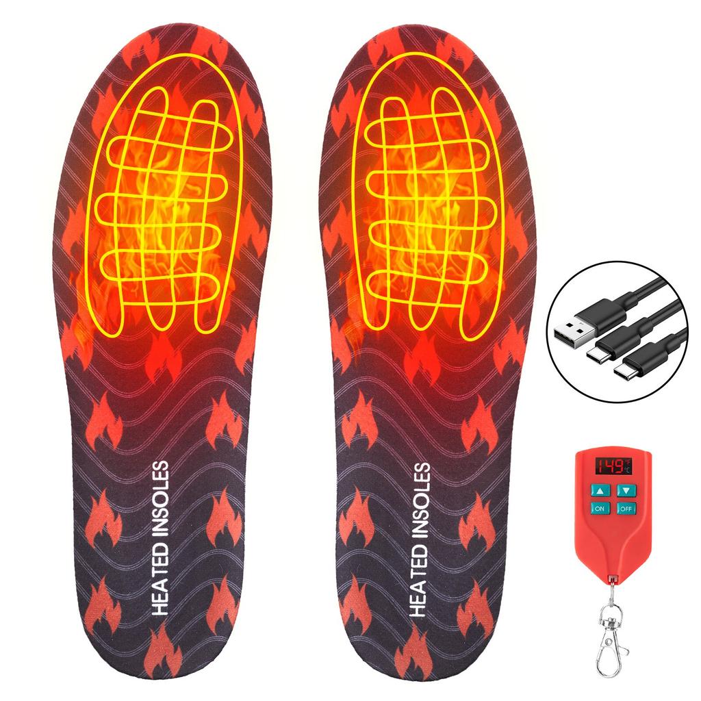 Heated Insoles 2000mAh Winter Outdoor Precise Remote Control Charging Heated Insoles Tailorable Electric Heated Insoles