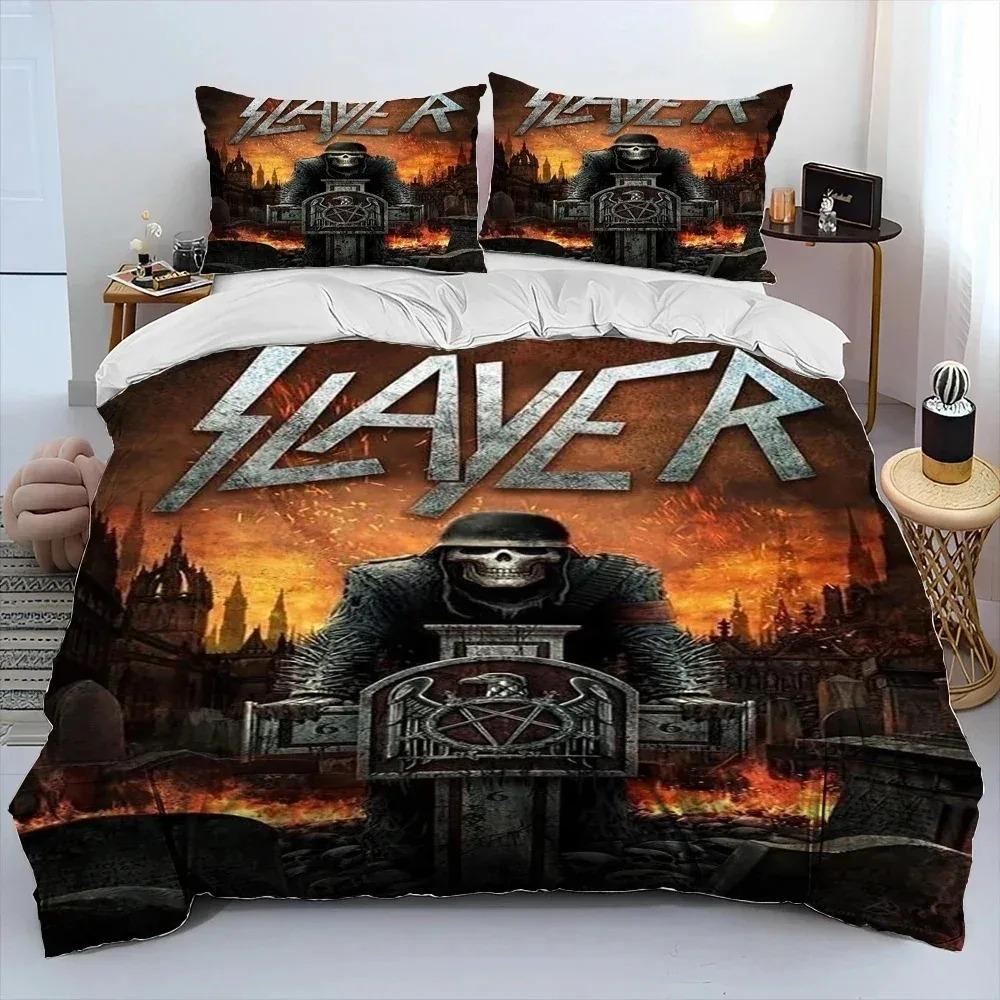 Slayer Heavy Metal Band Music Comforter Bedding CollectionDuvet Cover Bed Collection Quilt Cover PillowcaseKing Queen Size Bedding Collection Kids