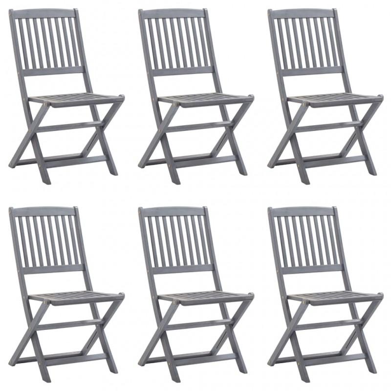 Day and Night - Day and Night Folding Garden Chairs 6 Units Solid Acacia Wood