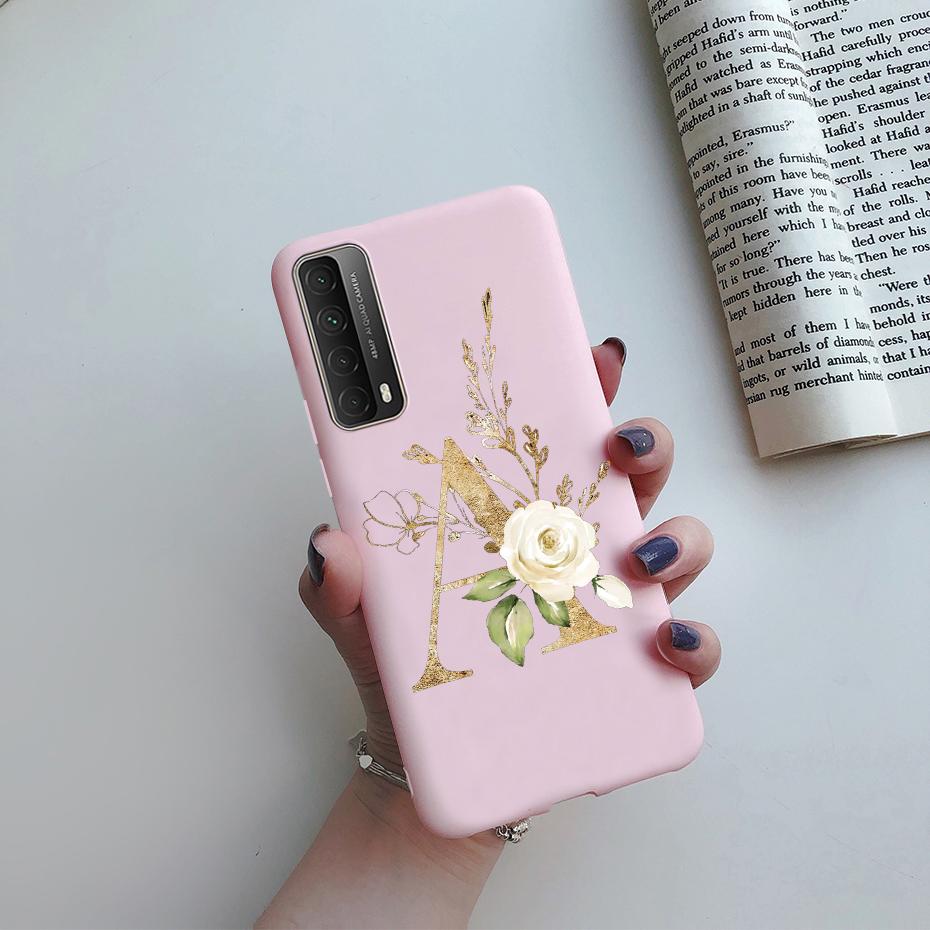 Модный Цветочный Чехол с Буквами Ударопрочный для Huawei P Smart 2021 Мягкий ТПУ Чехол для Huawei Y7A 2020 Y 7A Y7 A Чехлы для Телефонов 6.67"