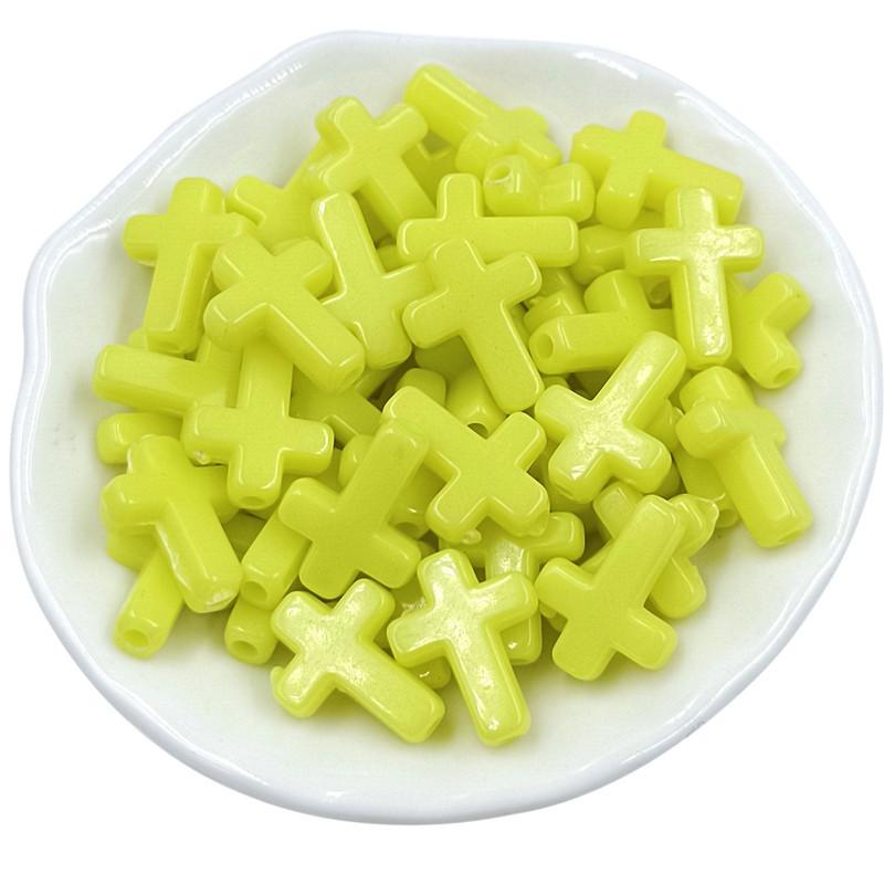 Home Party Supplies Fashion System Cream Spring Color DIY Jewelry Accessories Cross Loose Beads Necklace Bracelet Macaron Color 50Pcs