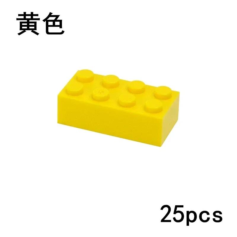 DO IT YOURSELF Plastic Material Construction Bricks Figures 25pcs Thick Blocks 2x4 Dots Dimension Works With featuring 3001 Learning Creativity Toy