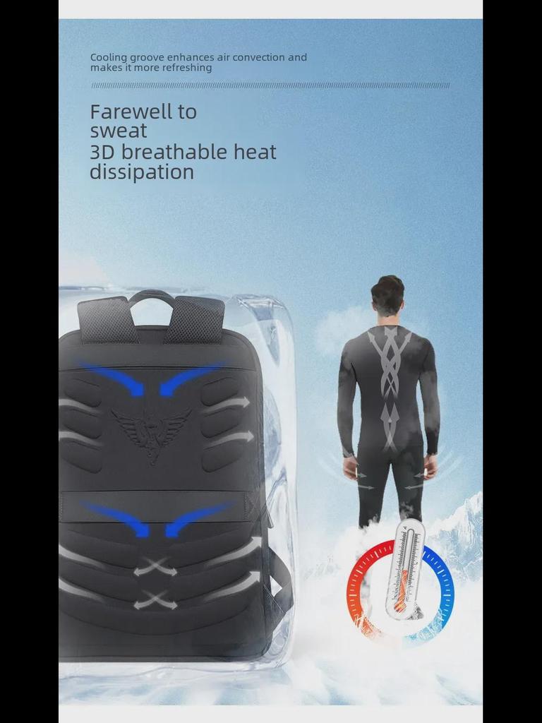 King Paul Men's Genuine Leather Large Capacity Business Travel Backpack