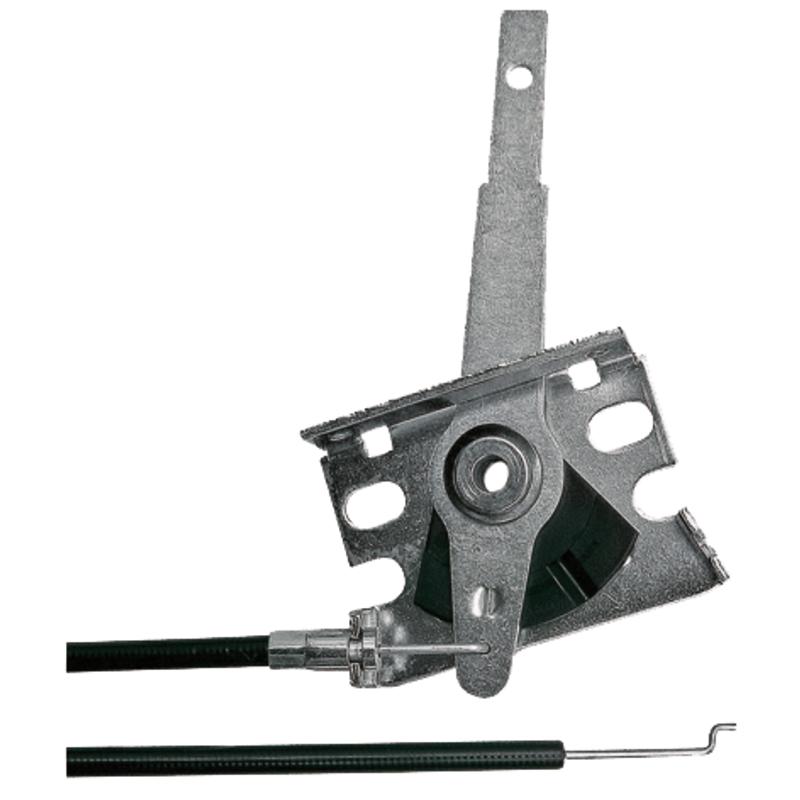 Lawnmower throttle cable with lever
