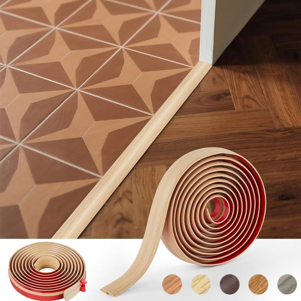 1 шт. 1 м Гибкая напольная переходная планка Покрытие стыка Дерево-Плитка Самоклеящаяся Пороговая рампа Противоскользящий край пола