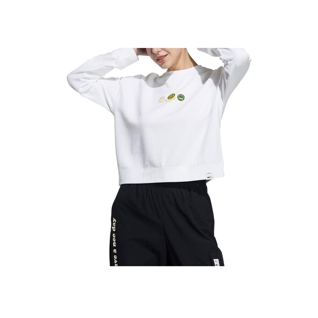 Adidas Neo X Smiley вышитый логотип с круглым вырезом, женские топы, белый H45537