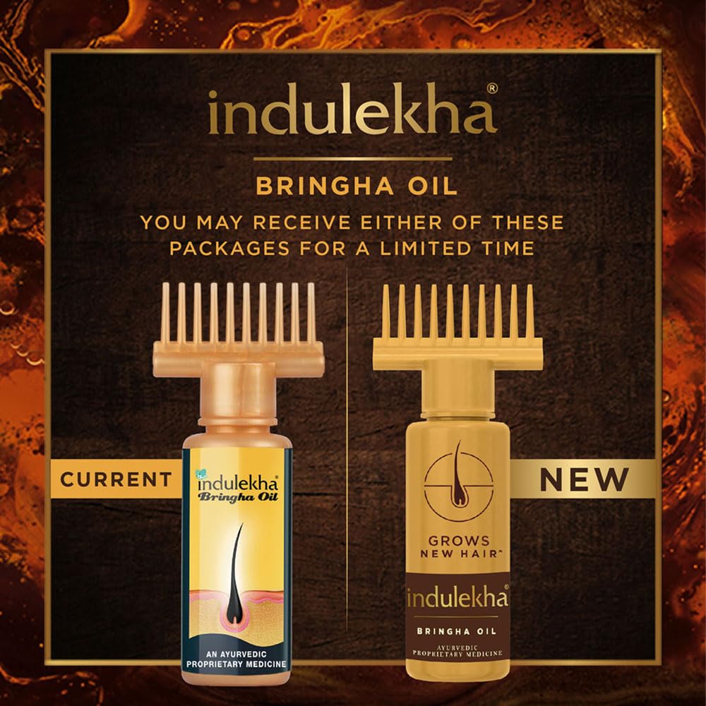 Indulekha Bringha Ayurvedic Hair Oil 100ml Pack for Hair Fall Control with Amla Coconut Oil Comb Applicator