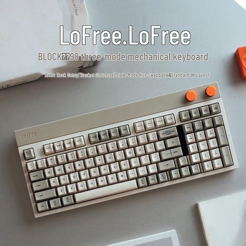 LOFREE OE918 Маленький Квадратный Трехрежимный Механический Клавиатурно-Мышиный Набор с Горячей Заменой