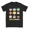 Мужская футболка с принтом лиц персонажей South Park  100% Хлопок Одежда Смешная Футболка с коротким рукавом и круглым вырезом Классические футболки