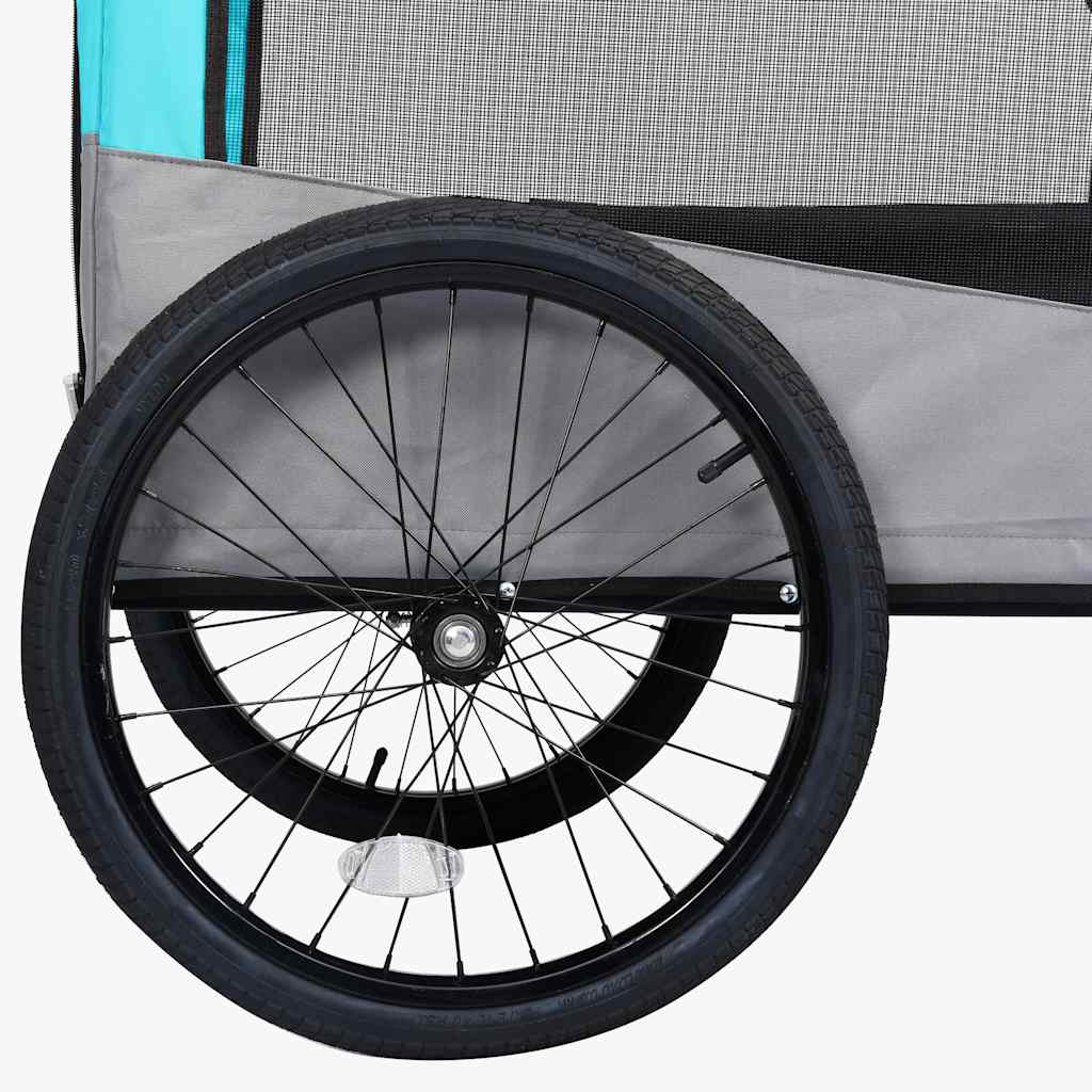 2 in 1 Dog Bicycle Trailer and Stroller Blue and Gray