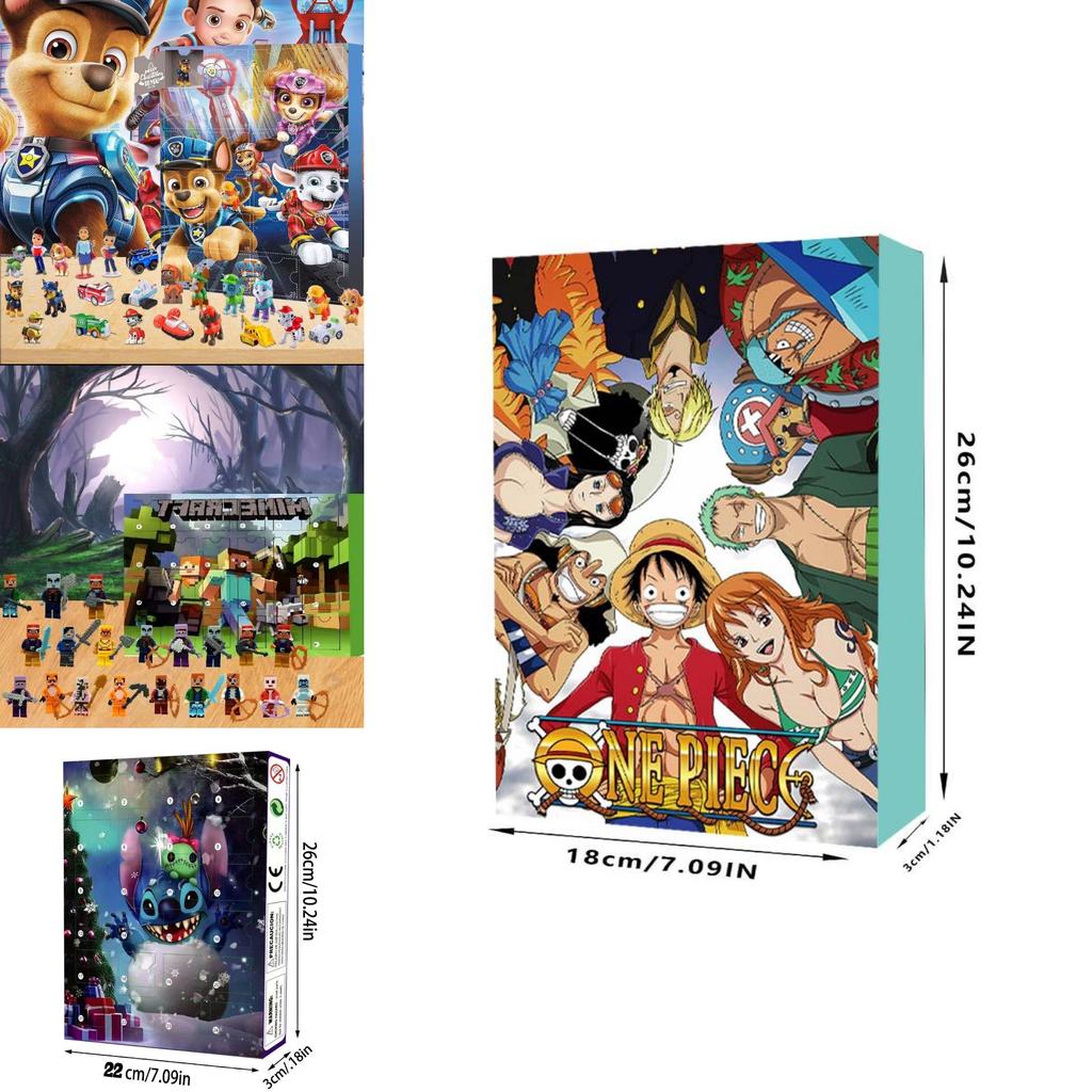 Календарь ожидания Луффи из One Piece с пластиковыми фигурками для праздничного подарка