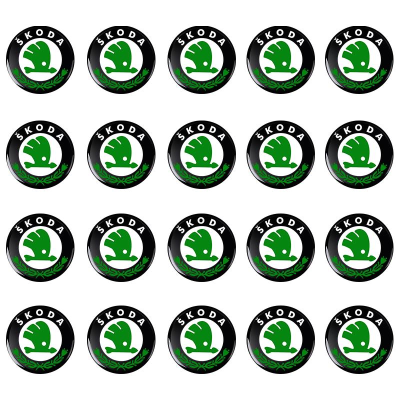 2/5/10Pcs 14MM Remote Car Key Stickers Emblem Accessories for Skoda S Skoda Kodiaq Fabia Kamiq Karoq Octavia 3 A5 A7 Scala R Accessories
