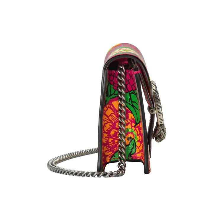 Gucci Dionysus Tiger Head Buckle Ken Scott Print Chain Leather Mini Shoulder Bag Women shoulder bag Rose-Pink Multicolor 476432-UAF0N-8464