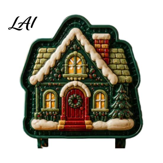 Christmas Cookie Cutters Mini Pie Mold for Hand Pies Holiday Gingerbread Man House Santa Claus Dough Stamp Baking Press Tools Pastry Cookies,