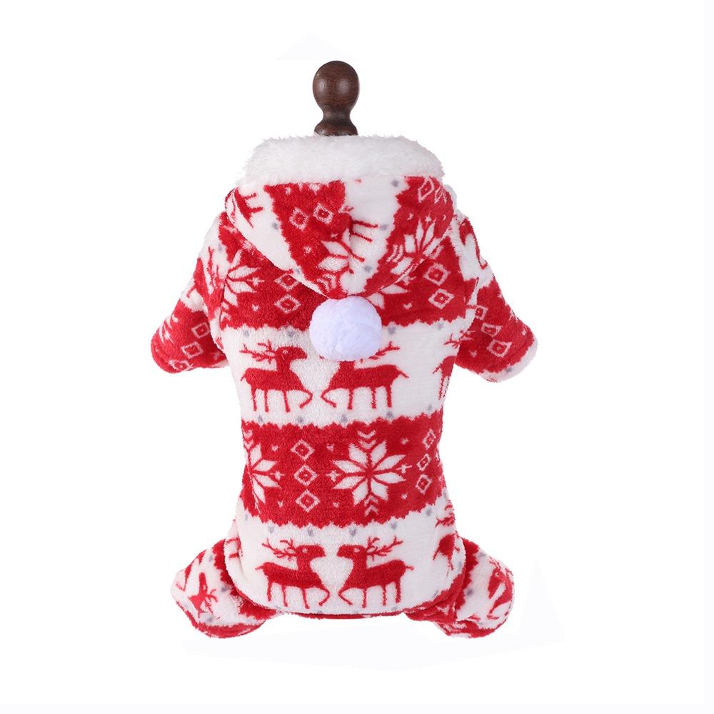 Plush Cat Dog Clothes Christmas Pet Pajamas Dog Jumpsuit Clothes for Small Medium Dogs Cats