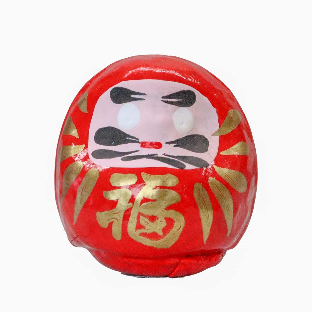 Daruma Size 0 Long x Wide x Set of 10 Commercial Japanese-Made Papier-Mache Dolls, (4.5cm 3.5cm 3.5cm Deep), Red, (For Use)