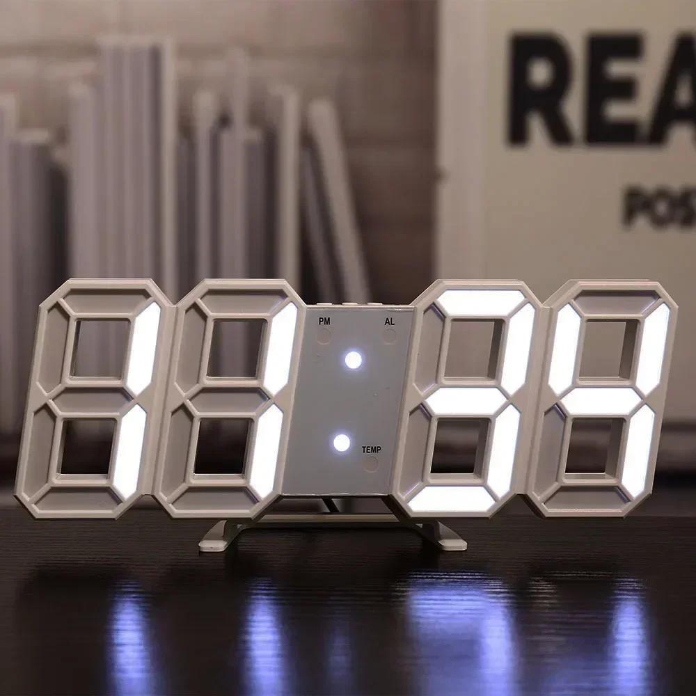 3D светодиодные цифровые часы настенное украшение светящийся ночной режим украшение для спальни регулируемые электронные часы декор комнаты эстетика