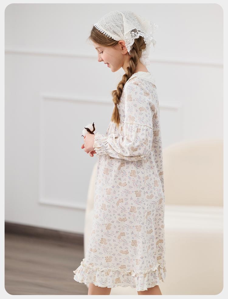 English Girl Sweet Wind Super Soft Spring/Summer Home Clothes Sleeping Skirt