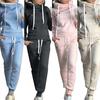 2Pcs Women Jogging Suit Solid Color Tracksuits Fleece Lined Hoodies Pants Set Woman Clothing Plus Size