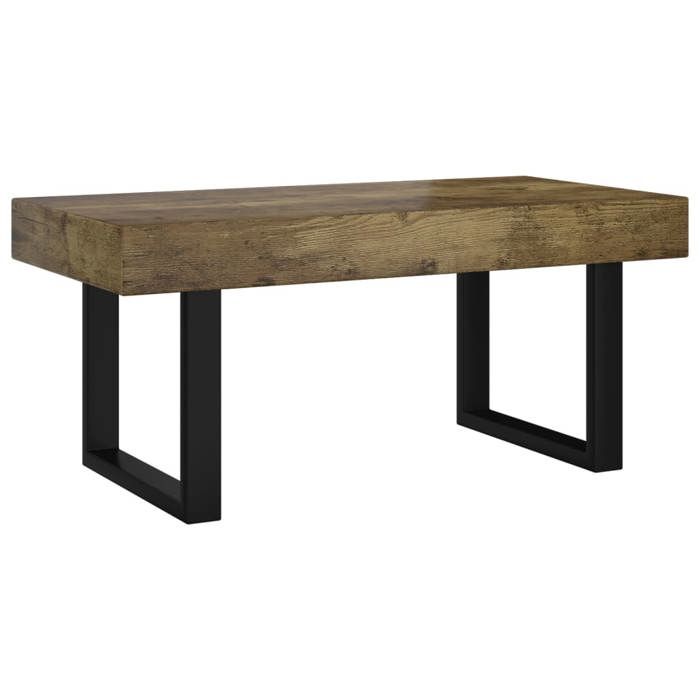 VidaXL Table basse Marron foncé et noir 90x45x40 cm MDF et fer 286100