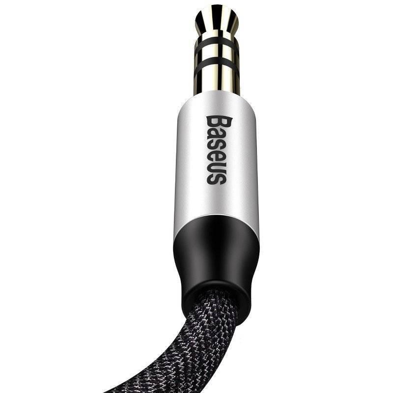 Kabel Audio Mini Jack 3,5Mm Aux Baseus Yiven 1M (Czarno-Srebrny)