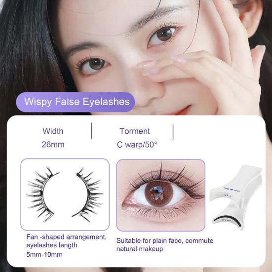 1 набор магнитных НАКЛАДНЫХ ресниц с зажимом-аппликатором для ресниц, многоразовые, натуральные, тонкие