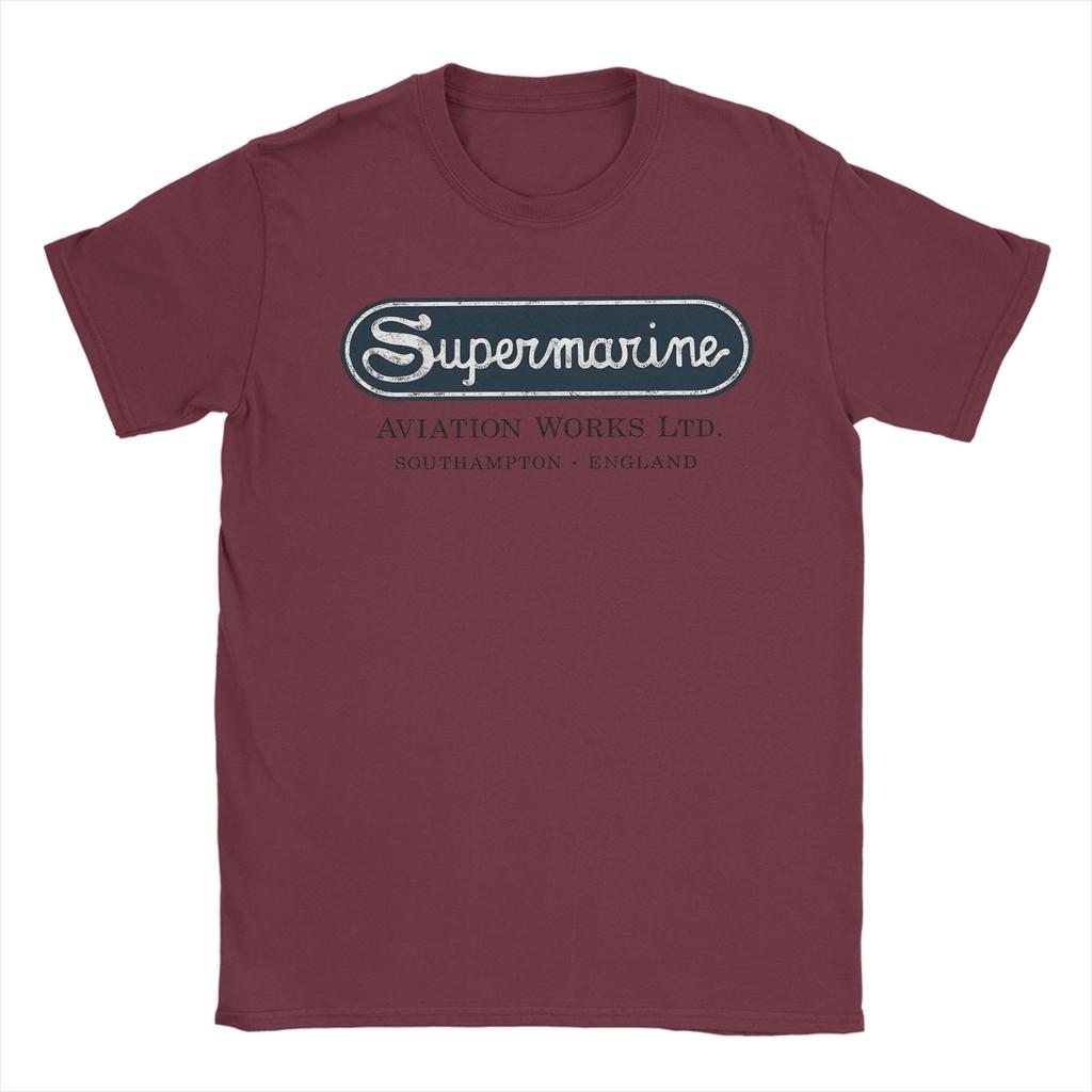 Supermarine Aviation Logo T Shirt Summer 100 Cotton T Shirts For Men Design Tee Shirt Short Sleeve Aesthetic Tees