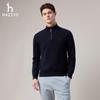 Мужской вязаный свитер HAZZYS с полумолнией, смесовый хлопок и шерсть