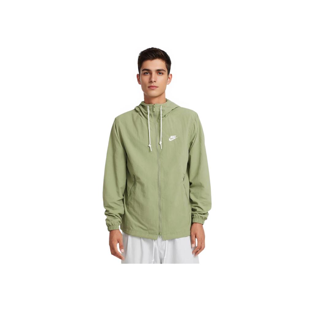 Nike Клубная тканая куртка на молнии Comfort Breathable Running Jacket Men Jackets Oil-Green White FB7398-386