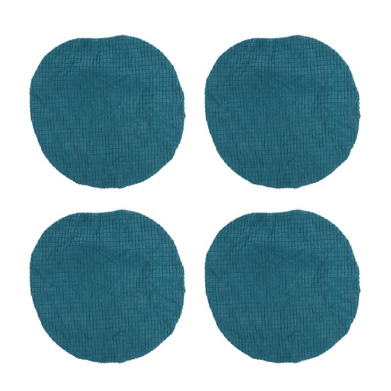 4pcs Adjustable Round Stool Cover Removable & Washable Chair Protector Stretch Fabric Fit Multiple for Home Decor