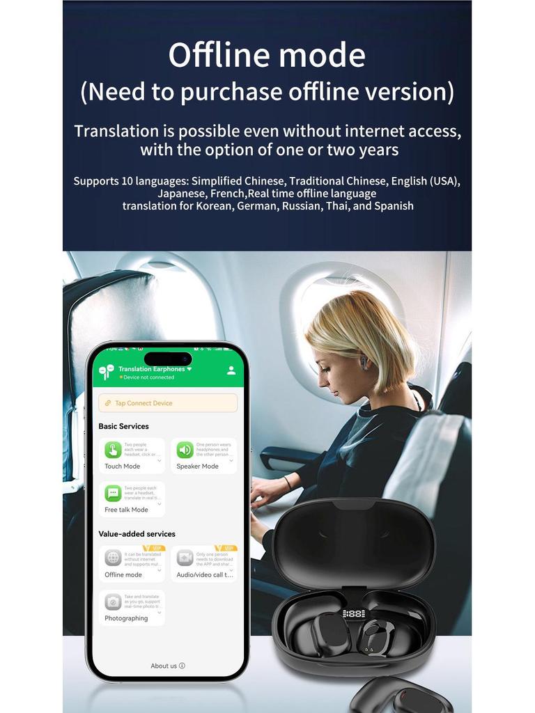Bluetooth-наушники B66 с двусторонним переводом в реальном времени