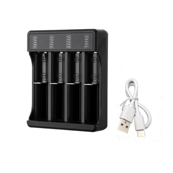 Зарядное устройство для литиевых батарей, 1 слот, 3,7 В, USB-зарядное устройство со световым индикатором, перезаряжаемая литиевая батарея для 16340, 14500, 18650, 26650
