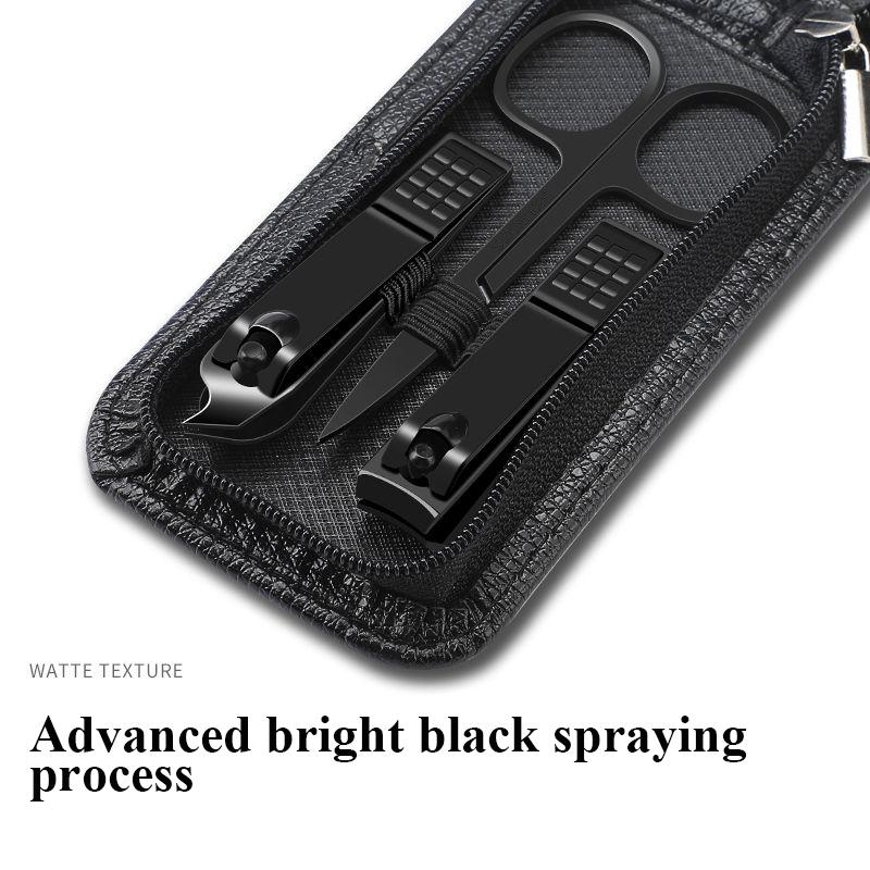 6 шт. портативные роскошные маникюрные наборы, наборы для педикюра, яркие черные кусачки для ногтей, набор инструментов для личной гигиены, ножницы для бровей