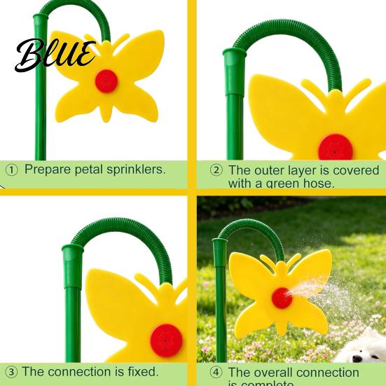 Yard Watering Sprinkler Crazy Butterfly Lawn Sprinkler Dancing Garden Funny 360-Degree Rotating Faucet Connection for Watering Dogs Kids Outdoor