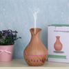 Hollow Wood Grain Aromatherapy Essential Oil Diffuser, 7-color LED Light 130ml Vase Air Humidifier