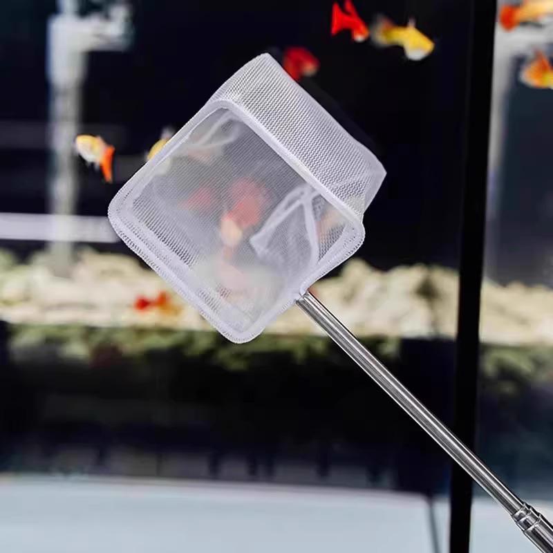 Stainless Steel Retractable Tropical Fish Net with 3D Dense Mesh for Aquarium Fishing