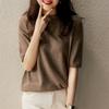 2022 весенне-осенний модный корейский вязаный женский свитер для отдыха, пуловеры с воротником-стойкой, базовые женские свитера, тонкий топ с круглым вырезом