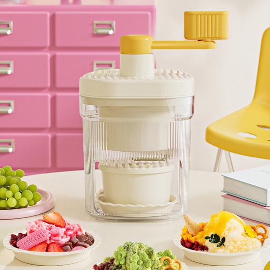 Ручная льдогенераторная установка с лезвиями из нержавеющей стали. Ледогенератор без содержания бисфенола А для домашних киосков. Портативная машина для приготовления льда в форме конуса, защищенная от брызг и пригодная для мытья в посудомоечной машине.