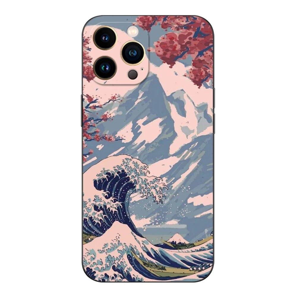 Чехол для телефона с мультяшной волной для iPhone Samsung Galaxy Redmi Xiaomi Oppo OnePlus Note SA 7 8 9 10 11 12 13 14 20 21 22 23 53 54 Pro Max Ultra TPU Soft