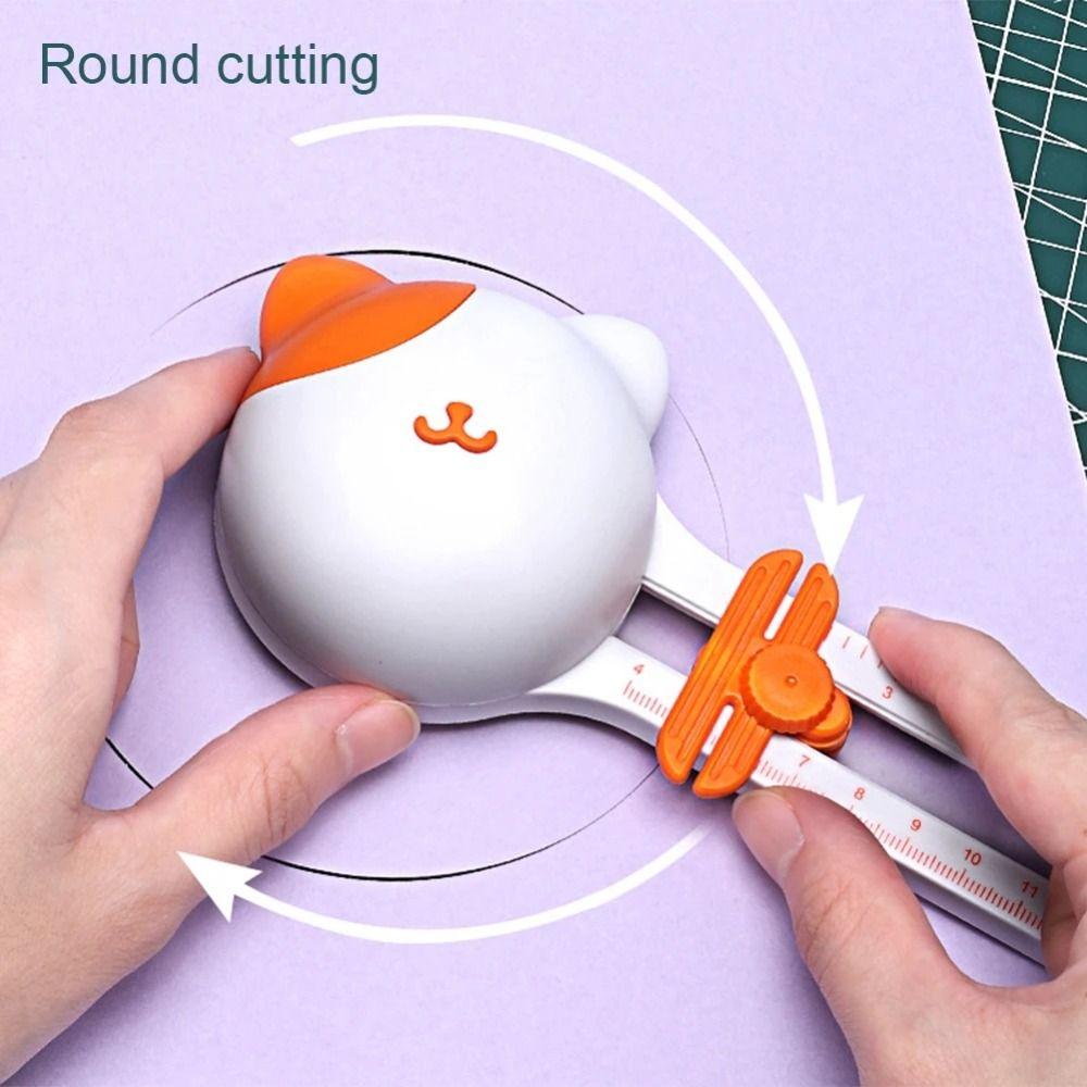 Cute Kitty 360° Rotary Circle Cutter Paper Card Photo Round Cutting Tool  Laminate