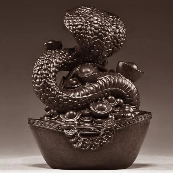 Резьба по дереву статуэтка змеи старинный китайский зодиак талисман модель змеи удачи мини-статуэтка животного скульптура фэн-шуй настольное украшение орнамент