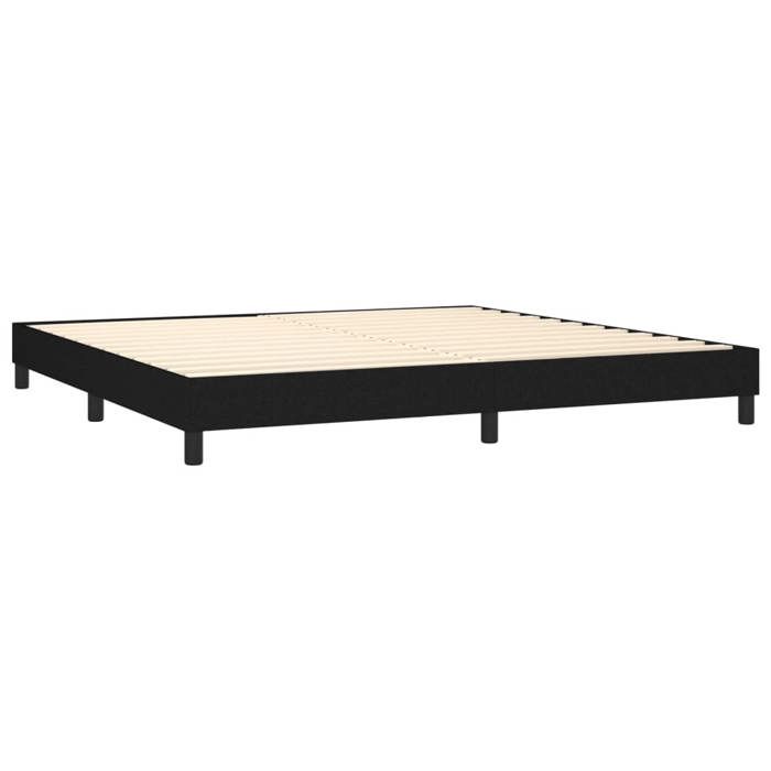 Maison Exclusive - Sommier à lattes de lit avec matelas Noir 200x200 cm Tissu