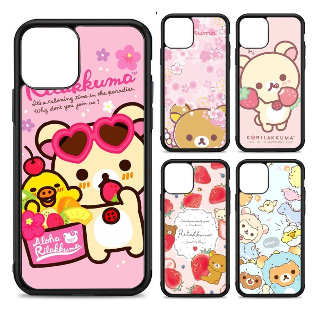 Аниме Милый Мультяшный Рилаккума Фильм Для IPhone 17 16 15 14 13 12 11 Mini Pro Max Plus ПК+ТПУ Задняя Крышка Телефона