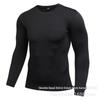 Быстросохнущий компрессионный спортивный топ — эластичный, впитывающий пот, дышащий, с длинным рукавом для футбола, баскетбола и бега.